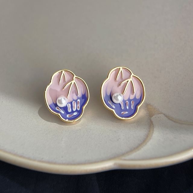 Sharkkira-Beaded Glazed Stud Earring