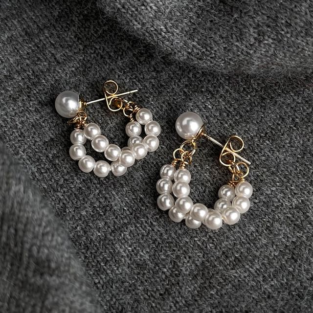 Sharkkira-Beaded Layered Hoop Earring