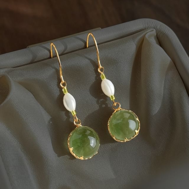 Sharkkira-Faux Crystal Beaded Drop Earring