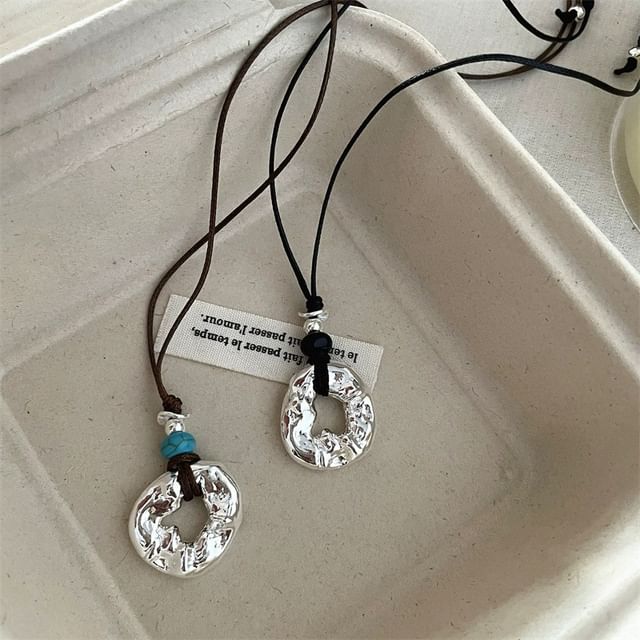 Sharkkira-Hoop Bead Pendant String Necklace