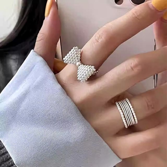 Sharkkira-Metal Bead Open Ring