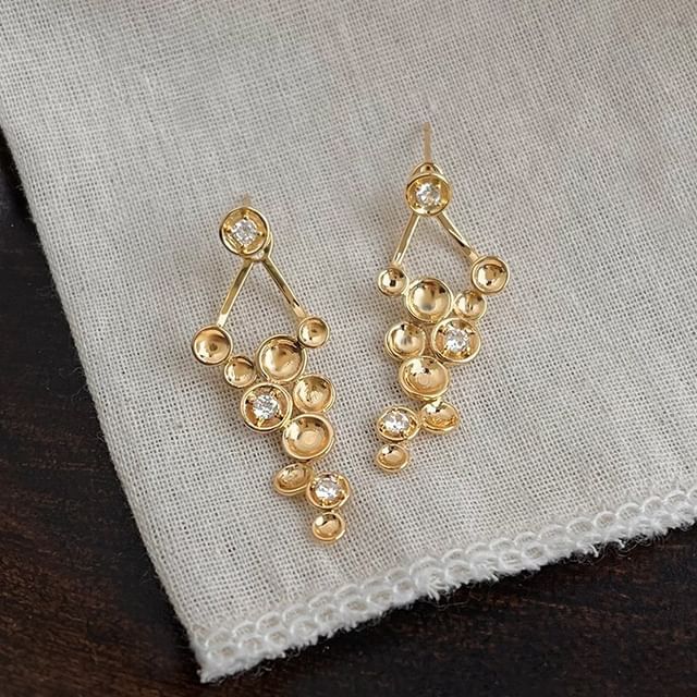 Sharkkira-Rhinestone Alloy Chandelier Earring