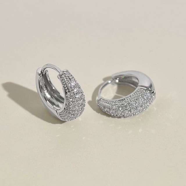 Sharkkira-Rhinestone Hoop Earring