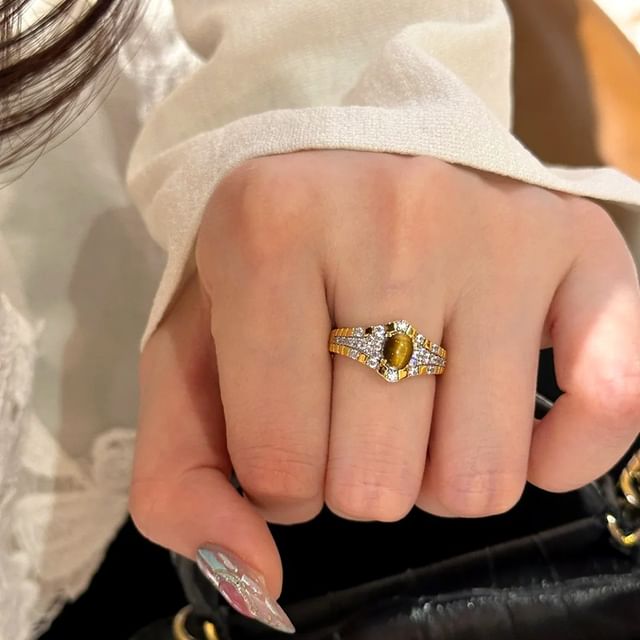 Sharkkira-Rhinestone Open Ring Various Designs