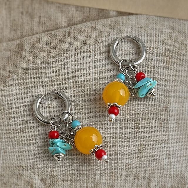 Sharkkira-Turquoise Hoop Earring