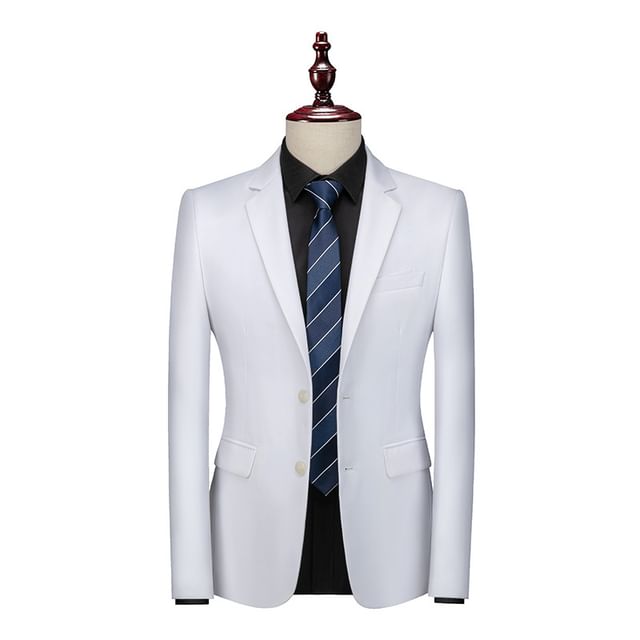 Sheck-Lapel Collar Plain Single Breasted Blazer