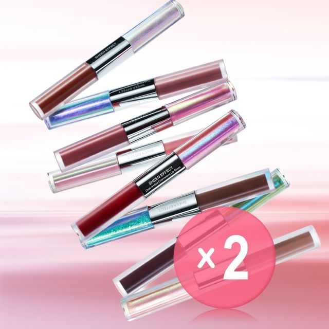 SheenEffect-Optical Chameleon Dual-End Lip Gloss - 8 Colors 2pcs Bundle Set