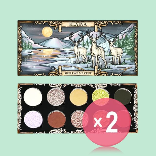 SHELLWE MAKEUP-10 Colors Elaina Chameleon Eyeshadow Palette 2pcs Bundle Set