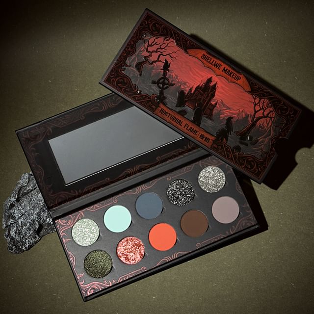 SHELLWE MAKEUP-Palette fards à paupières 10 couleurs effet caméléon Ghoul Nocturnal Flame
