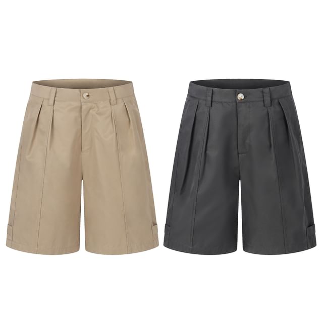 Shineon Studio-Mid Waist Regular Fit Shorts