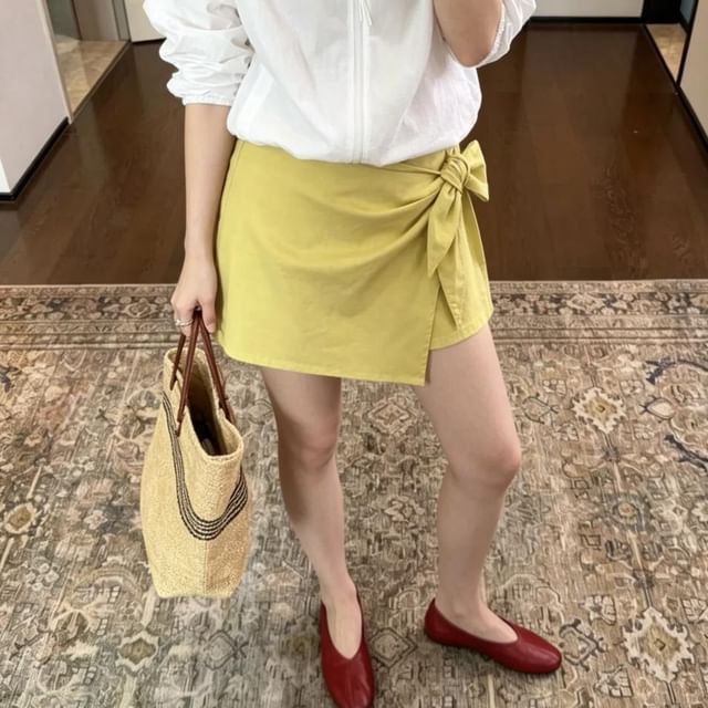 Shinsei-Low Rise Plain Mini Skort