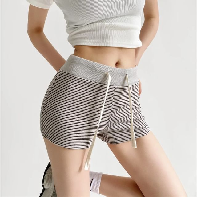 Shira-Mid Rise Striped Shorts