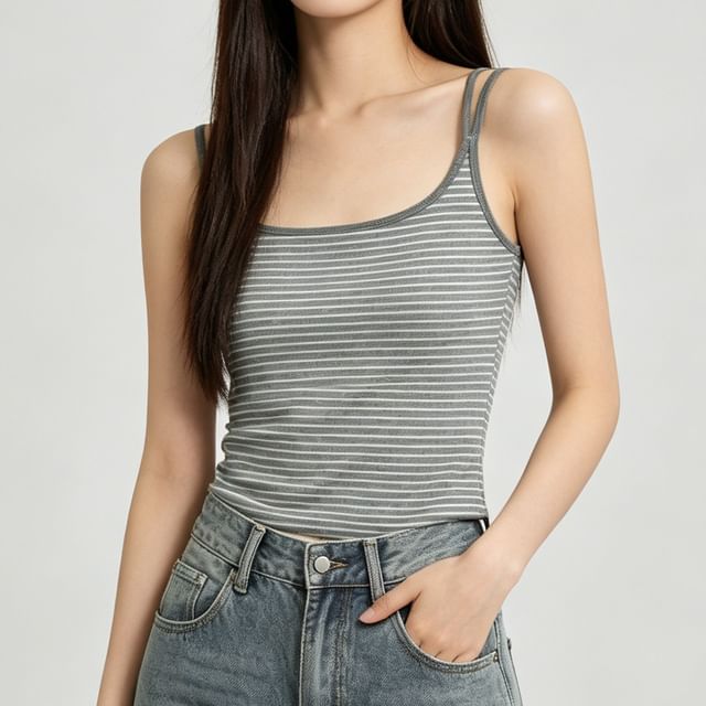 Shira-Spaghetti Strap Scoop Neck Camisole Top