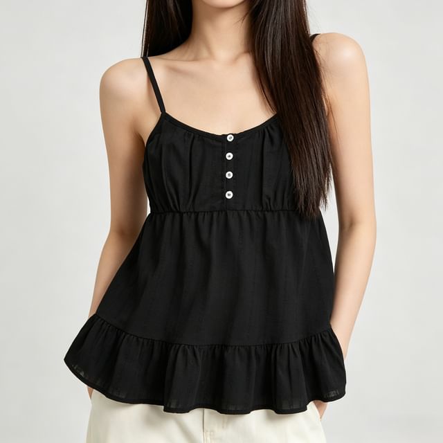 Shira-V-Neck Plain Flowy Camisole Top