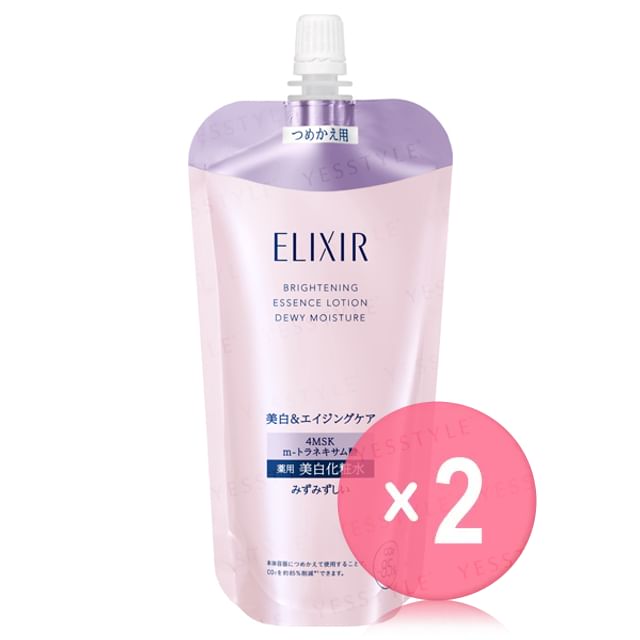 Shiseido-Elixir Brightening Essence Lotion Dewy Moisture Refill 2pcs Bundle Set