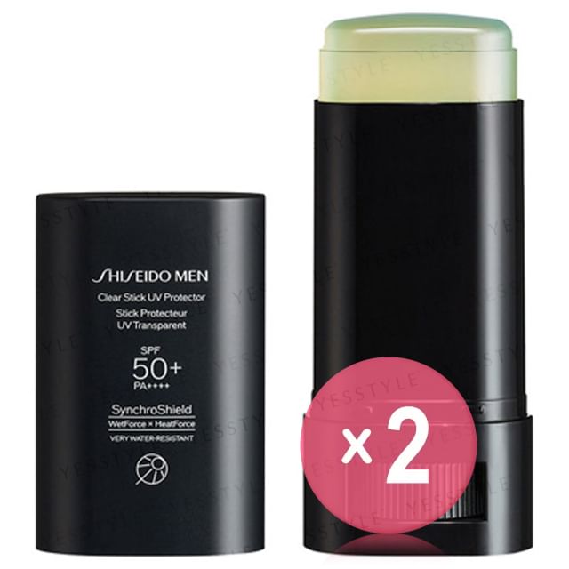 Shiseido-Men SynchroShield WetForce x HeatForce Clear Stick UV Protector SPF 50 PA 2pcs Bundle Set
