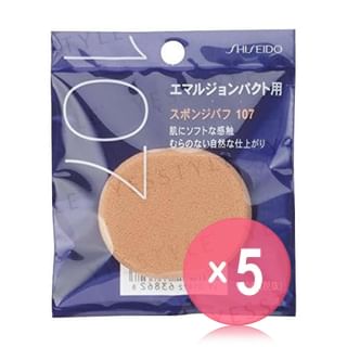 Shiseido-Sponge Puff For Emulsion Pact 107 5pcs Bundle Set