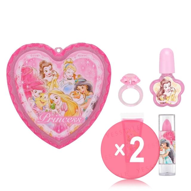 SHOBIDO-Disney Princess Heart Case Cosmetic Set 2pcs Bundle Set