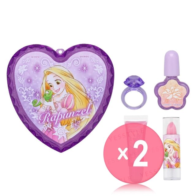 SHOBIDO-Disney Rapunzel Heart Case Cosmetic Set 2pcs Bundle Set
