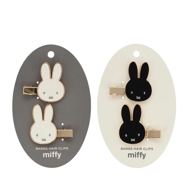 SHOBIDO - Miffy Tweed Hair Clips (Set of 2) | YesStyle