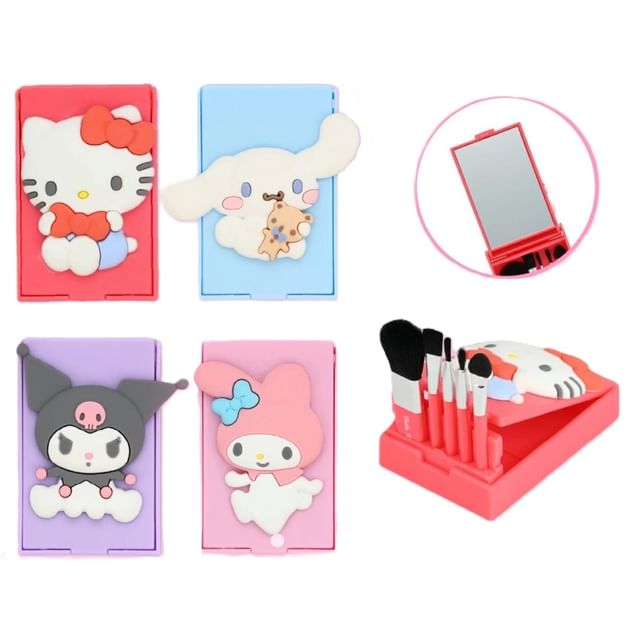 SHOBIDO-Sanrio Characters Mini Makeup Brush Set with Mirror