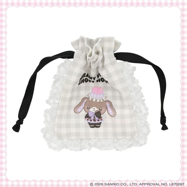 SHOBIDO-Sanrio Gingham Check Mini Drawstring Pouch Sugarbunnies Kurousa