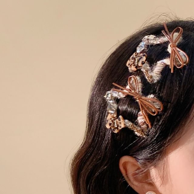 Show Mind-Star Rhinestone Yarn Hair Clip Set