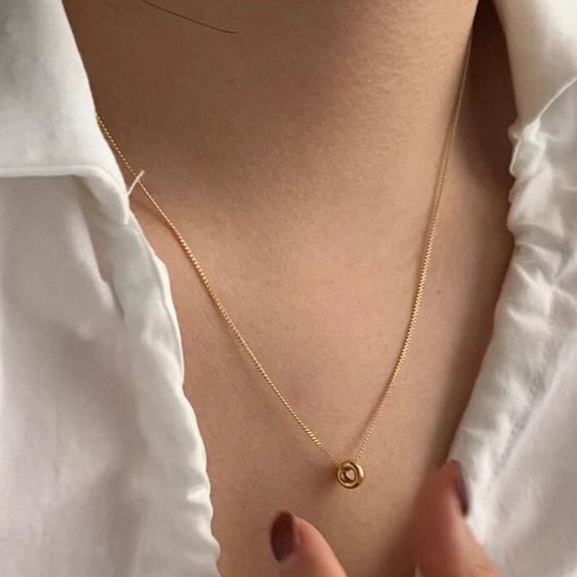Show Mind-Sterling Silver Bead Pendant Necklace