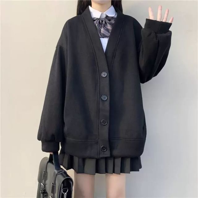 Sienne-Button-Up Plain Jacket