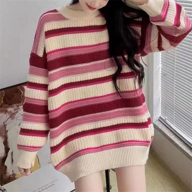 Sienne-Crew Neck Striped Sweater