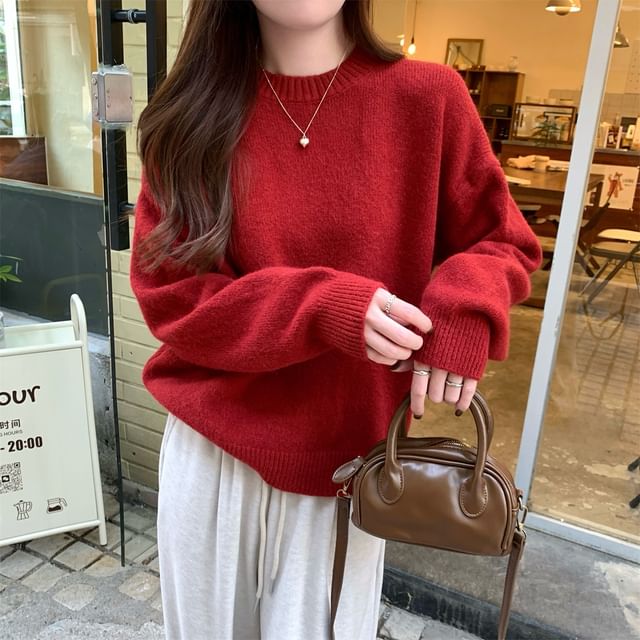 Sienne-Crewneck Plain Sweater