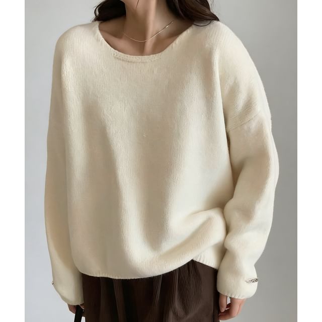 Sienne-Crewneck Plain Sweater
