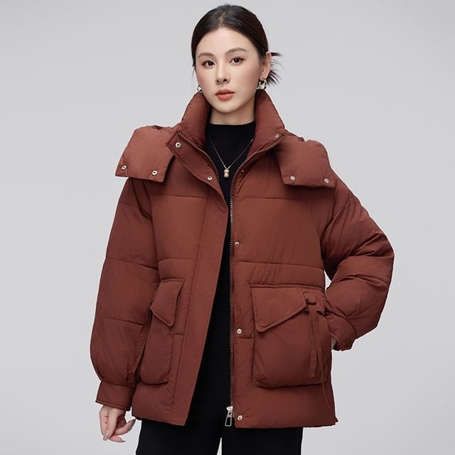 Sienne-High Neck Padded Zip-Up Jacket