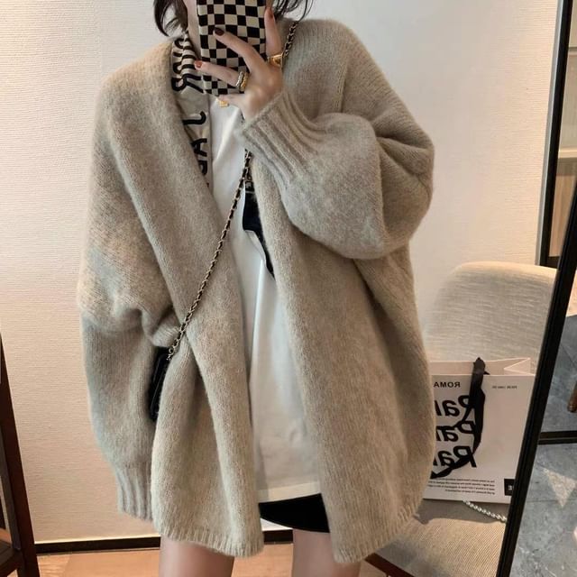 Sienne-Open Front Plain Cardigan