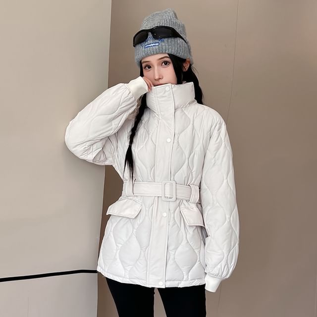 Sienne-Plain Quilted Zip Jacket