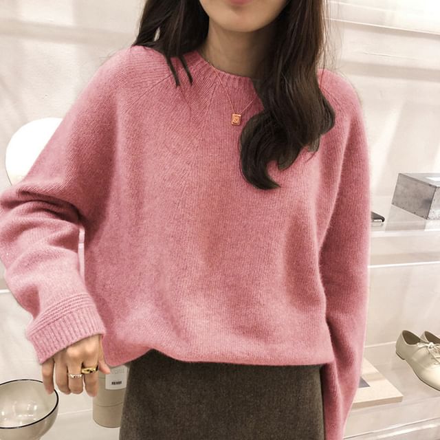 Sienne-Round Neck Plain Sweater