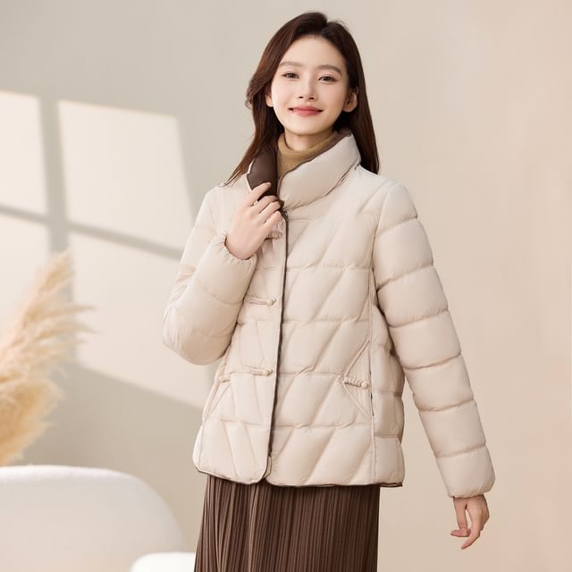 Sienne-Stand Collar Button Puffer Jacket