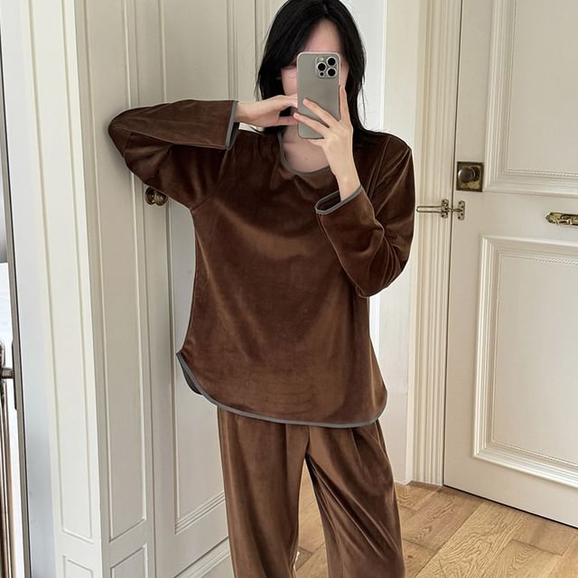 Siensien-Contrast Trim Pajama Set