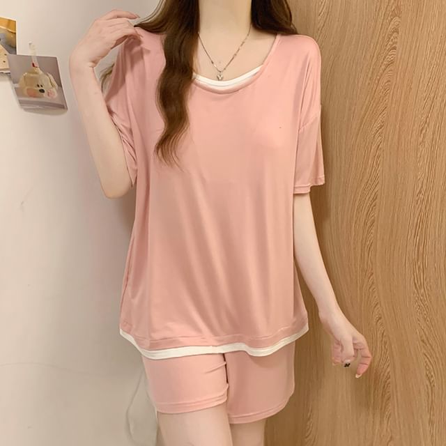 Siensien-Contrast Trim Pajama Set