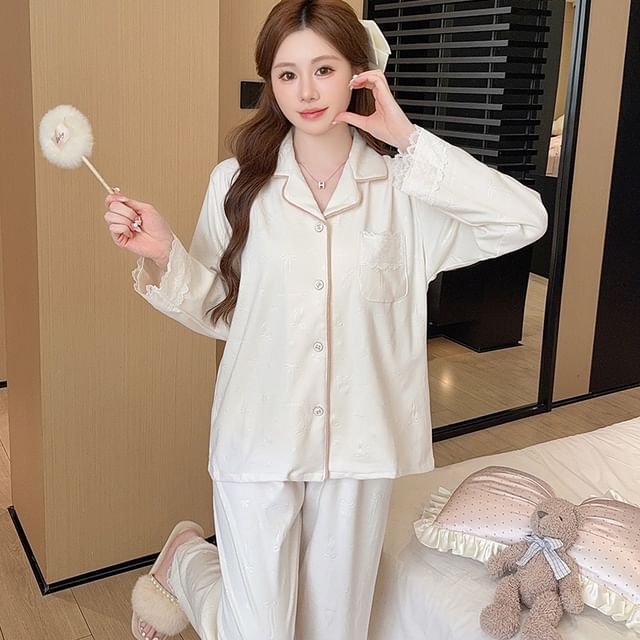 Siensien-Contrast Trim Pajama Set