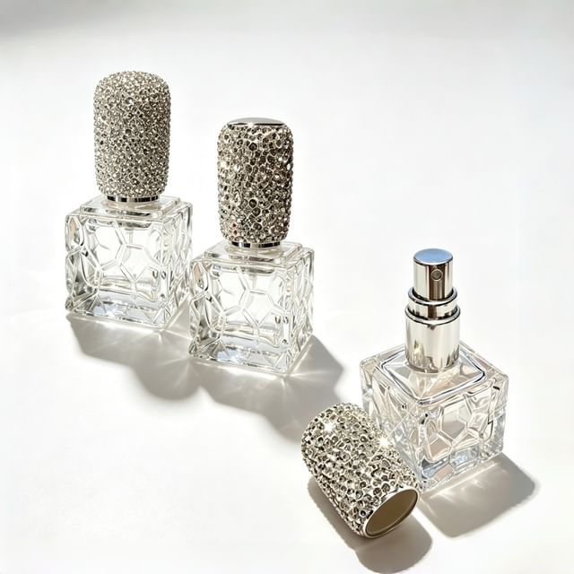 SIMBLER-Rhinestone Glass Spray Bottle