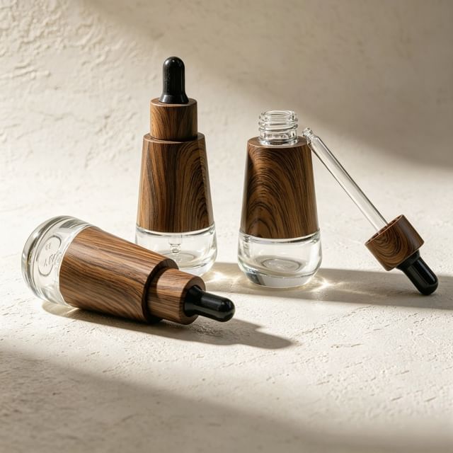SIMBLER-Wood Print Glass Drop Bottle