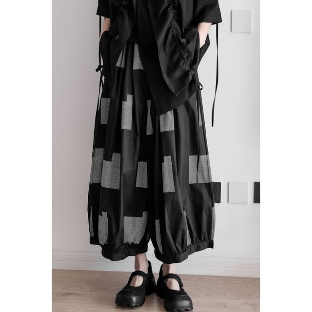 high waisted plaid dress pants The Tartan Suit Pants (F-PA154-C062-300001-RED-BLK-WH)