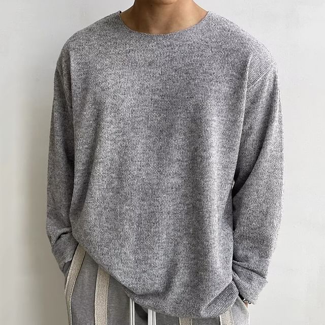 Sinlarity-Crewneck Plain Sweatshirt