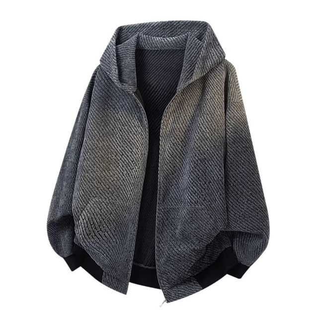 Sinlarity-Hooded Twill Zip-Up Jacket