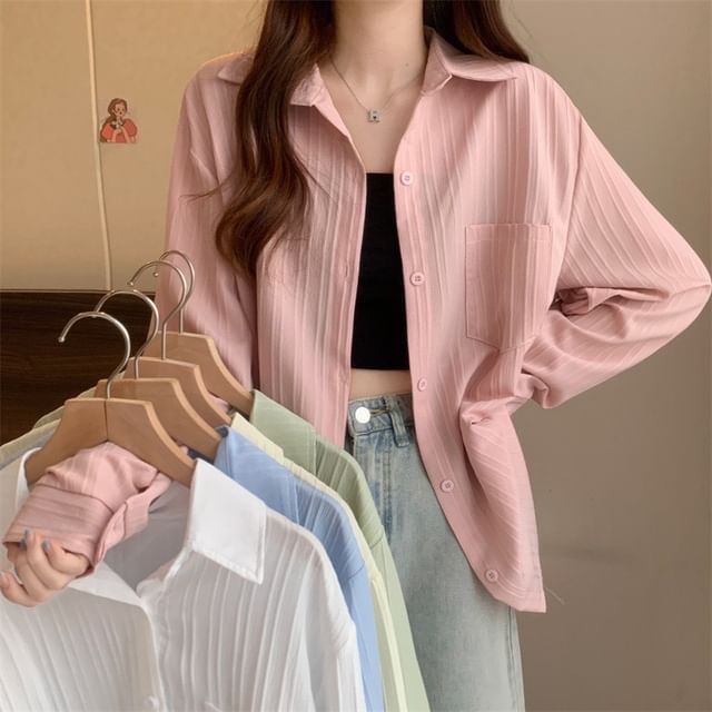 Sisyphi-Long-Sleeve Striped Shirt
