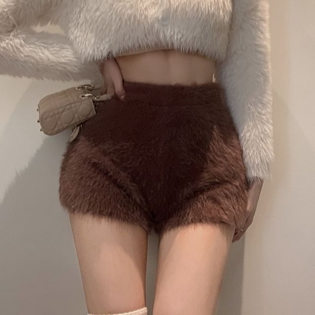 Sisyphi-Low Rise Furry Hot Pants