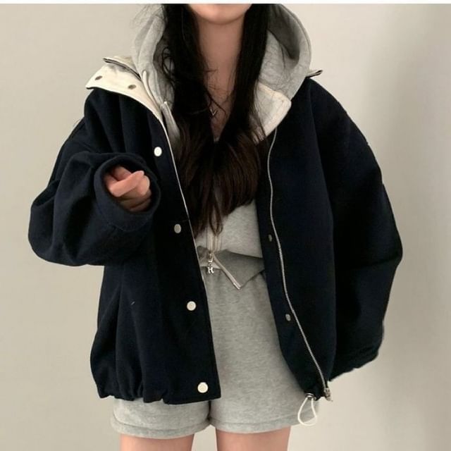Sisyphi-Plain Zip-Up Jacket