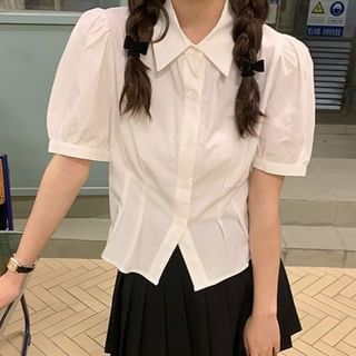 Sisyphi-Short-Sleeve Plain Shirt