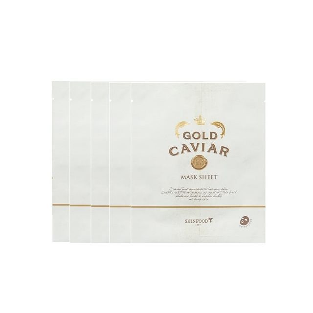 SKINFOOD-Gold Caviar EX Mask Sheet Set - Coffret de masques en tissu à lor et au caviar EX